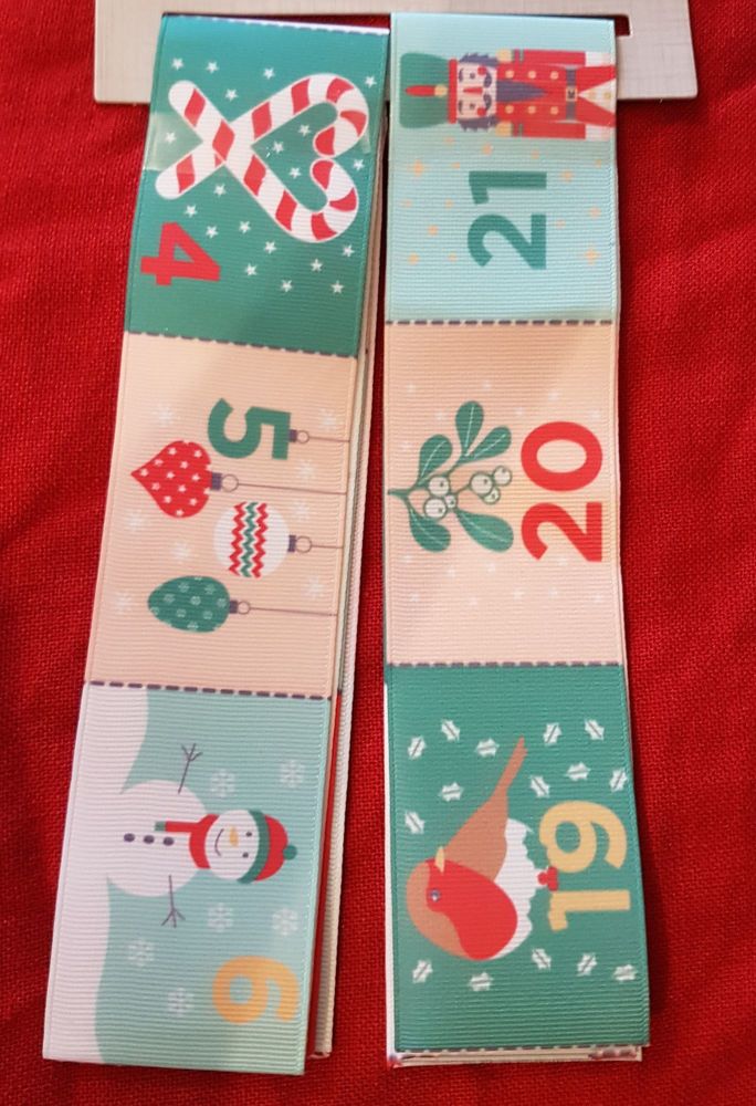 Christmas advent calendar ribbon 87 x 5cm x 2
