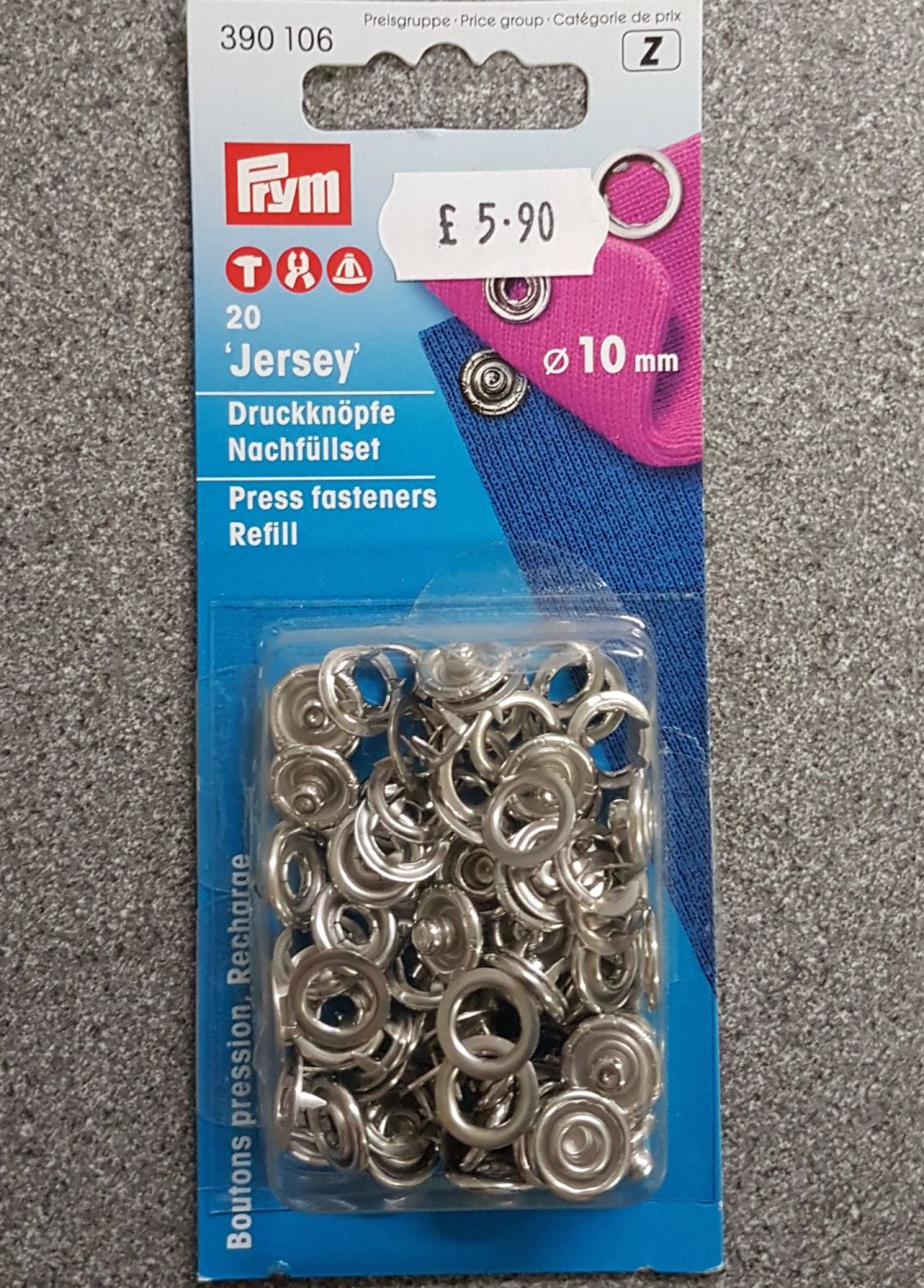 Prym 390-106 press fasteners refill 10mm x20