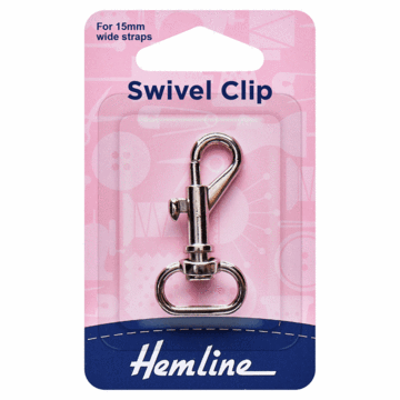 Hemline 182.15N swivel clip for 15mm straps nickel
