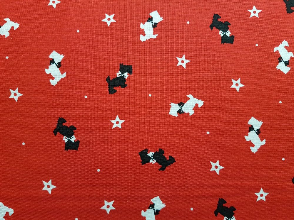 Craft cotton co 2795-04 A Christmas wish sending wishes red 100% Cotton Fabric PRICED PER 0.5 (HALF) METER