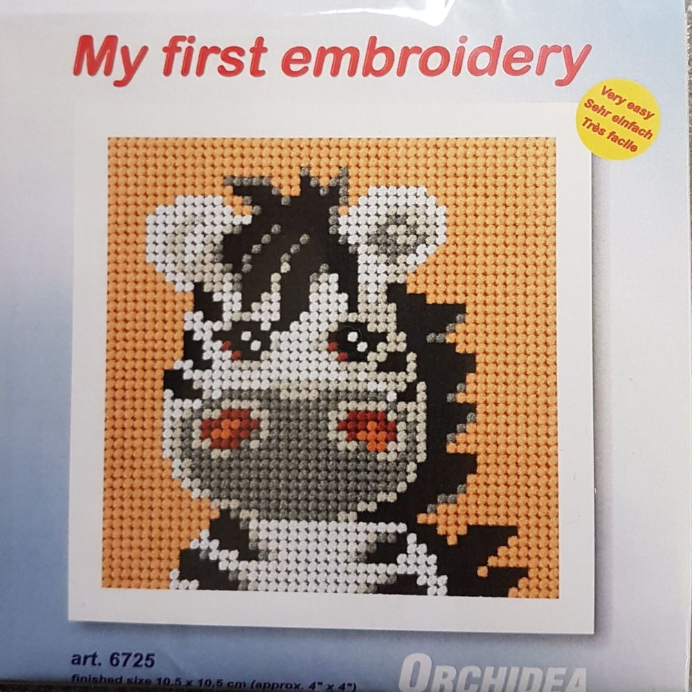My first embroidery 6725 Zebra