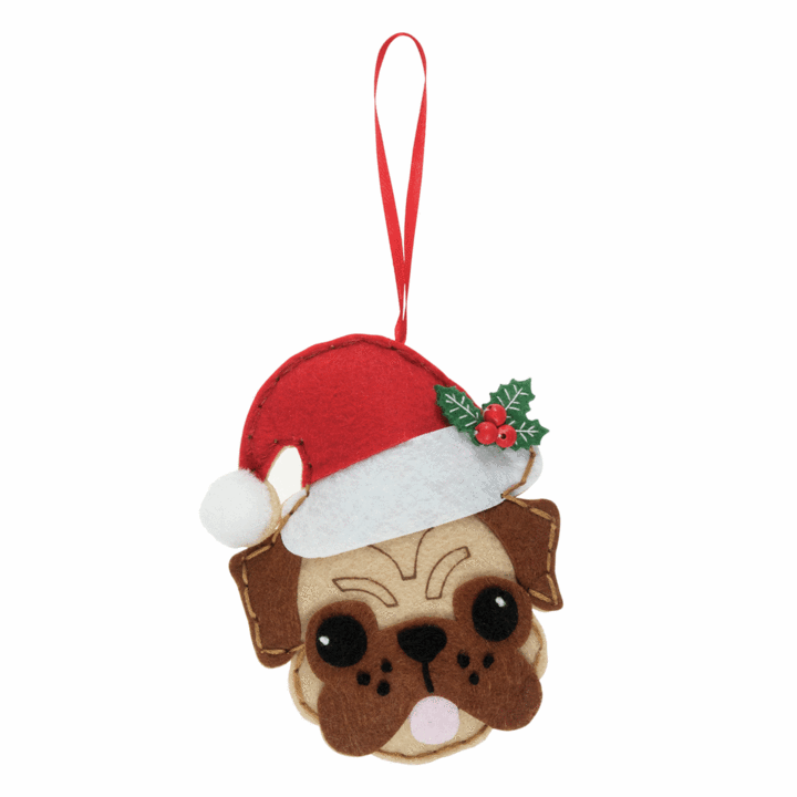 Felt kit make your own felt Christmas pug decoration  GCK137 by Trimits