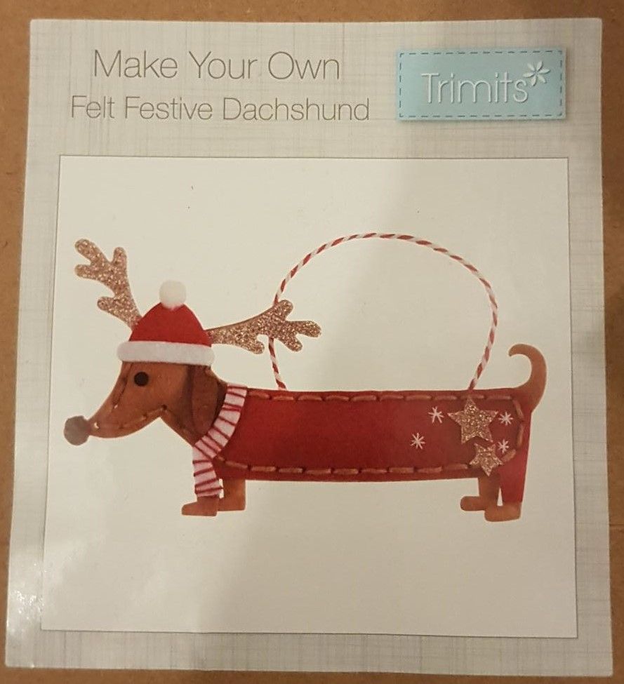 Felt kit make your own felt  Christmas dachshund decorationGCK077  by Trimits