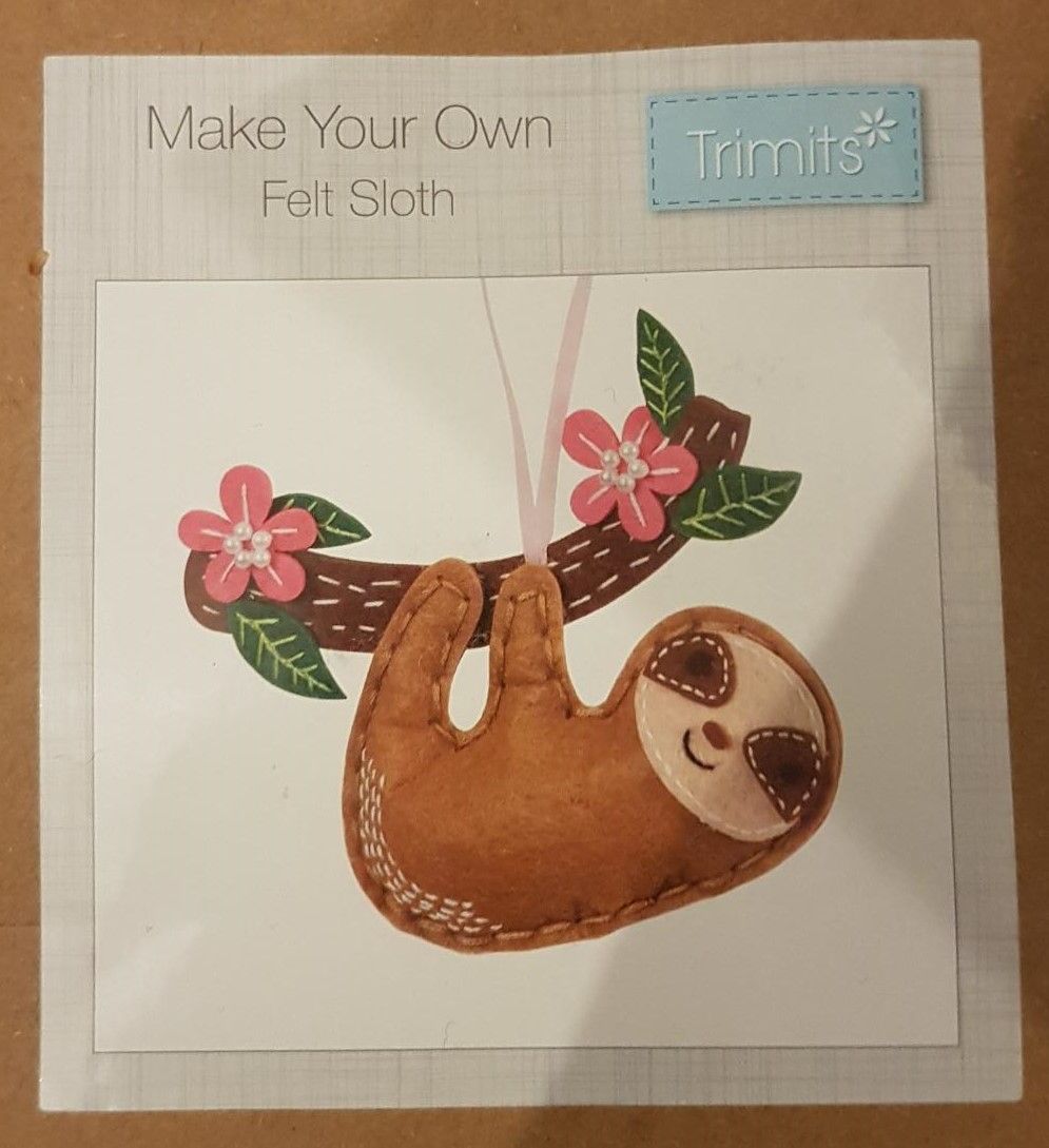Felt kit make your own sloth  by Trimits