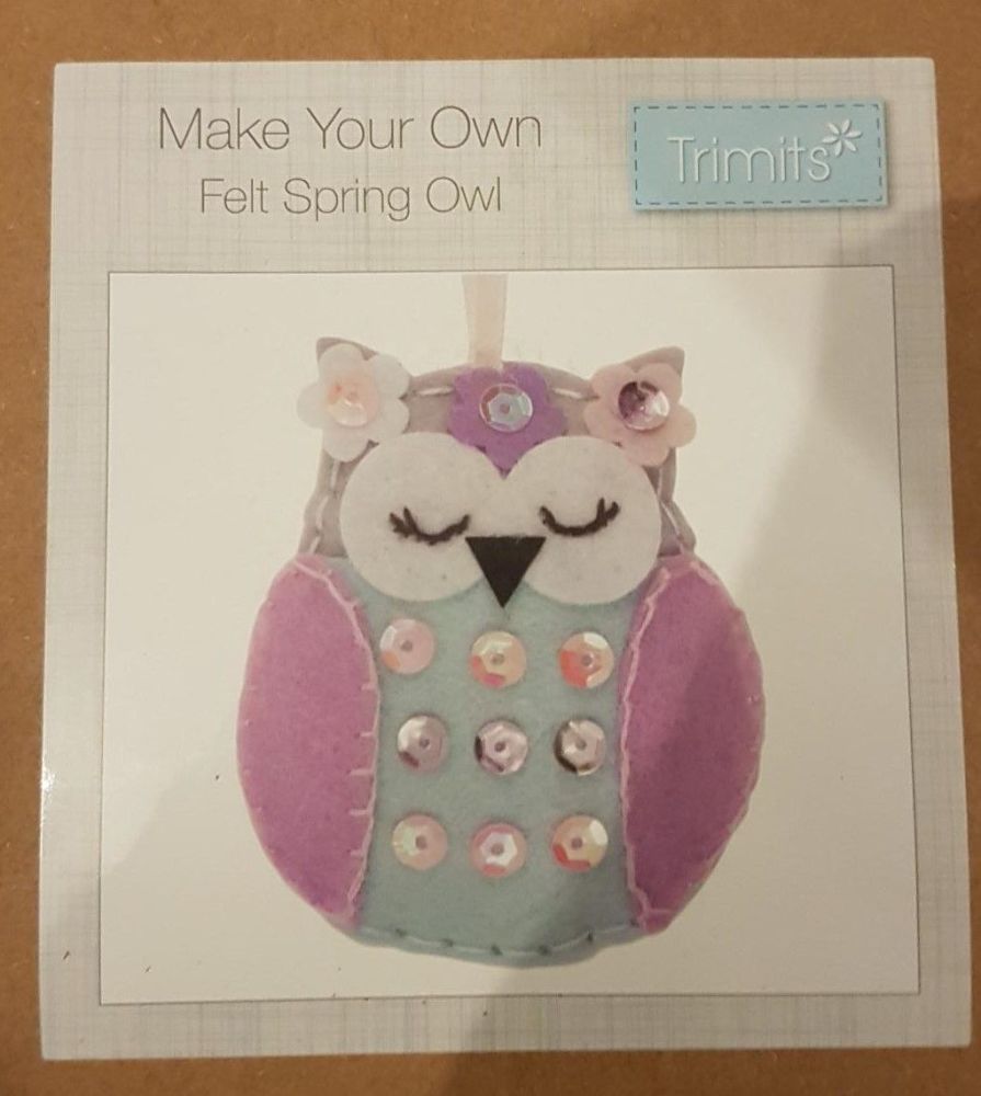 Felt kit make your own spring owl  by Trimits