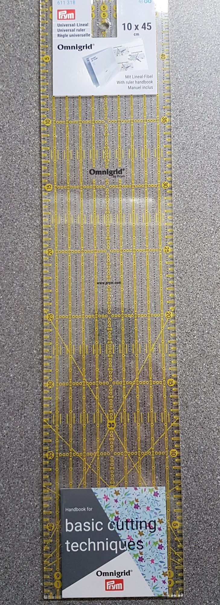 Prym 611-318 Omnigrid 10 x 45cm universal ruler