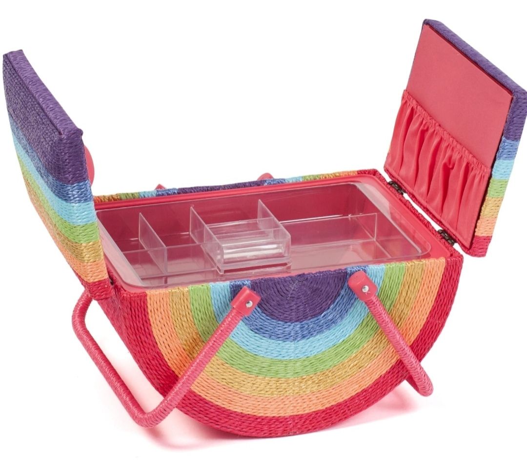 wicker Sewing box rainbow by hobby gift