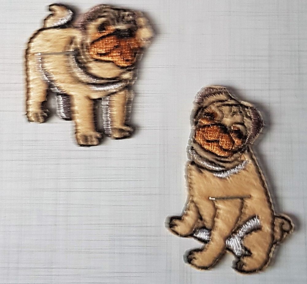 Trimits iron on or sew on motif Pugs