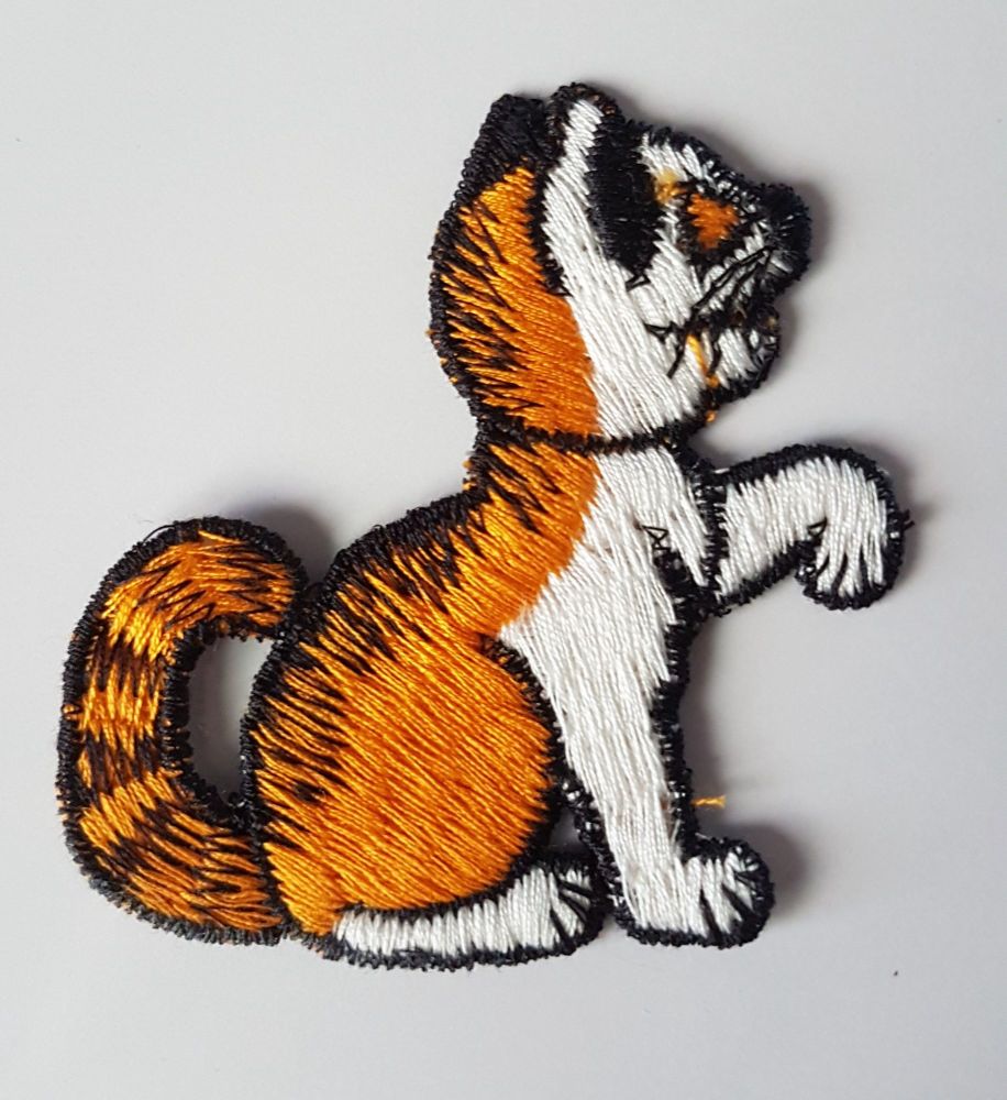iron on or sew on motif ginger cat