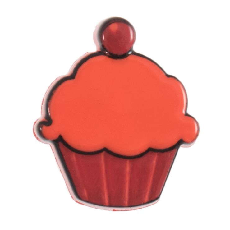 Buttons: Cupcake: Shank: 11mm: Red