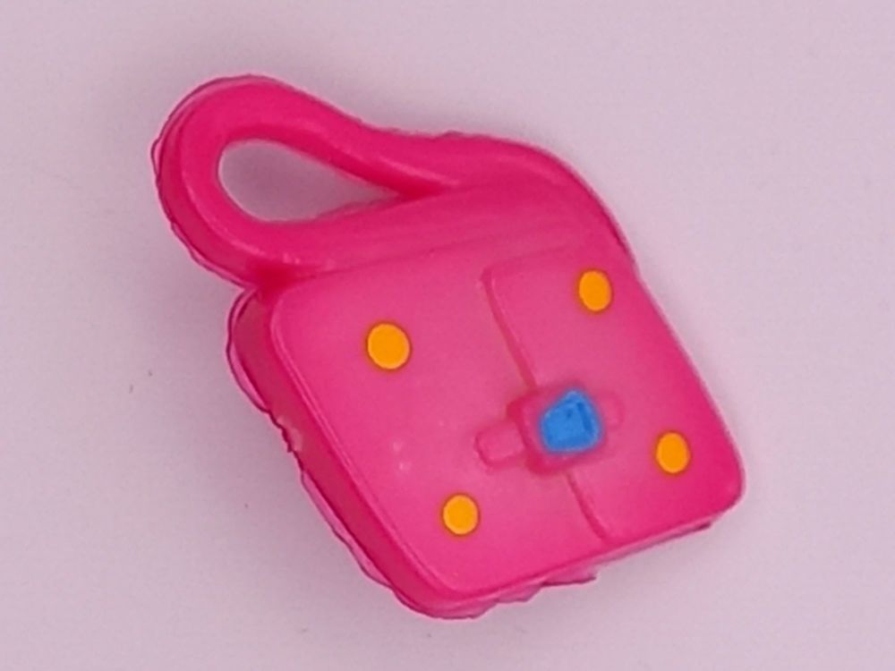 Buttons: Pink hand bag approx 35mm x 22mm shank fix