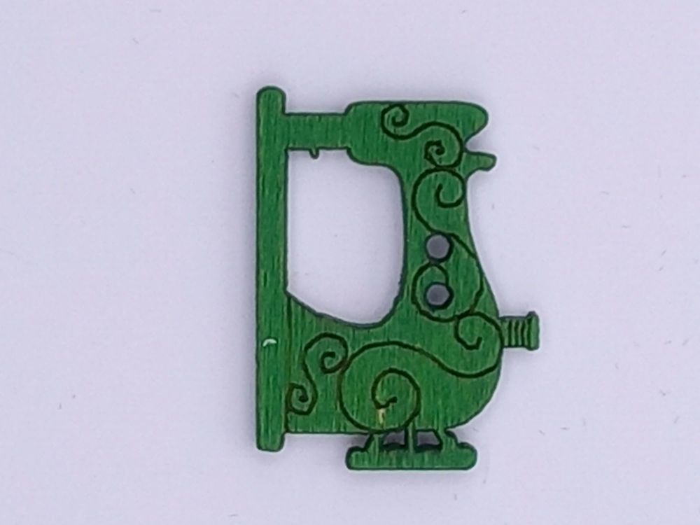 Buttons: Green sewing machine approx 25mm x 20mm shank fix