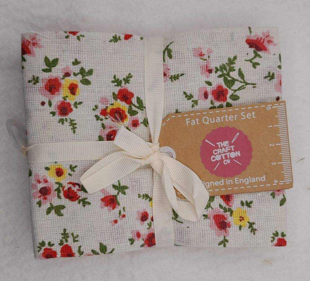 Craft cotton co fat quarter pack floral pink