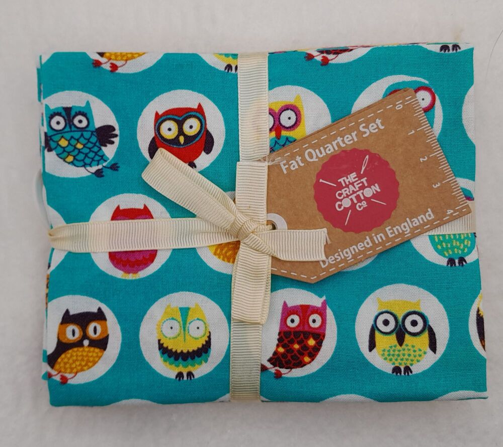 Craft cotton co fat quarter pack happy owls