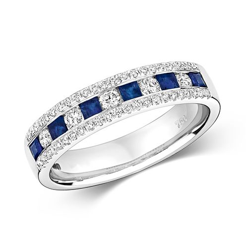 18CT DIAMOND PC/RD ETERNITY WITH SAPPHIRE