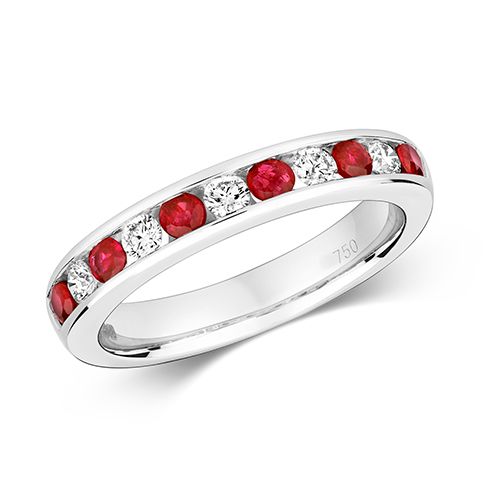 18CT DIAMOND ETERNITY WITH RUBY