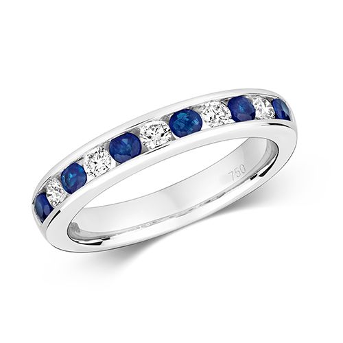 18CT DIAMOND ETERNITY WITH SAPPHIRE