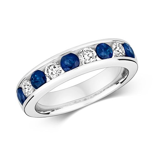 18CT DIAMOND ETERNITY WITH SAPPHIRE