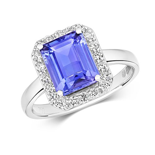 18CT DIAMOND AND TANZANITE RING