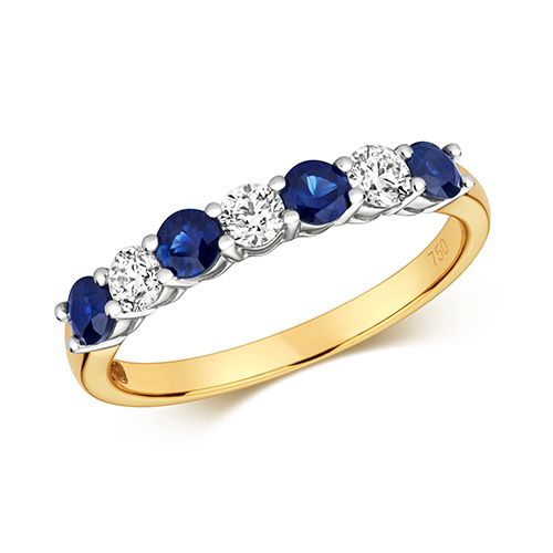 18CT DIAMOND AND SAPPHIRE CLAW SET ETERNITY