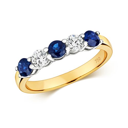 18CT DIAMOND AND SAPPHIRE CLAW SET ETERNITY