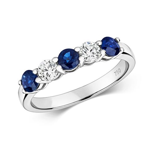 18CT DIAMOND AND SAPPHIRE CLAW SET ETERNITY