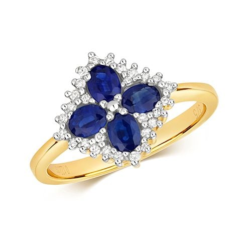 9CT DIAMOND & SAPPHIRE