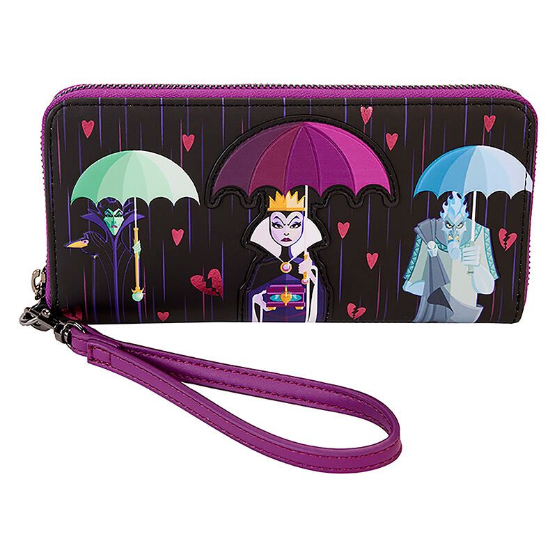 Villains Round Wallet with Umbrella