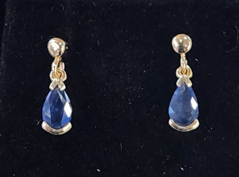 9ct Sapphire Drop Earrings