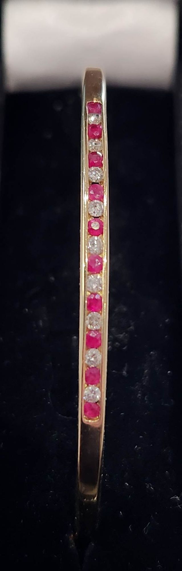 9ct Yellow Gold Ruby and Diamond Bangle