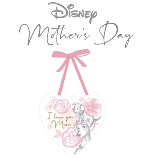 DISNEY 101 DALMATIANS HEART PLAQUE "I LOVE YOU MUM"