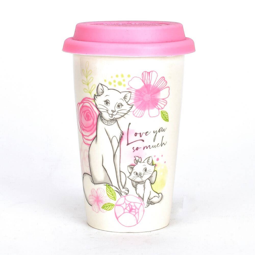 DISNEY DOUBLE WALL MARIE TRAVEL CUP 'LOVE YOU'