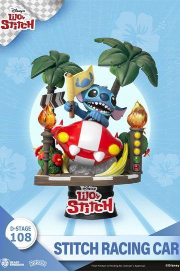 Lilo & Stitch D-Stage PVC Diorama Stitch Racing Car Closed Box Version 15 cm