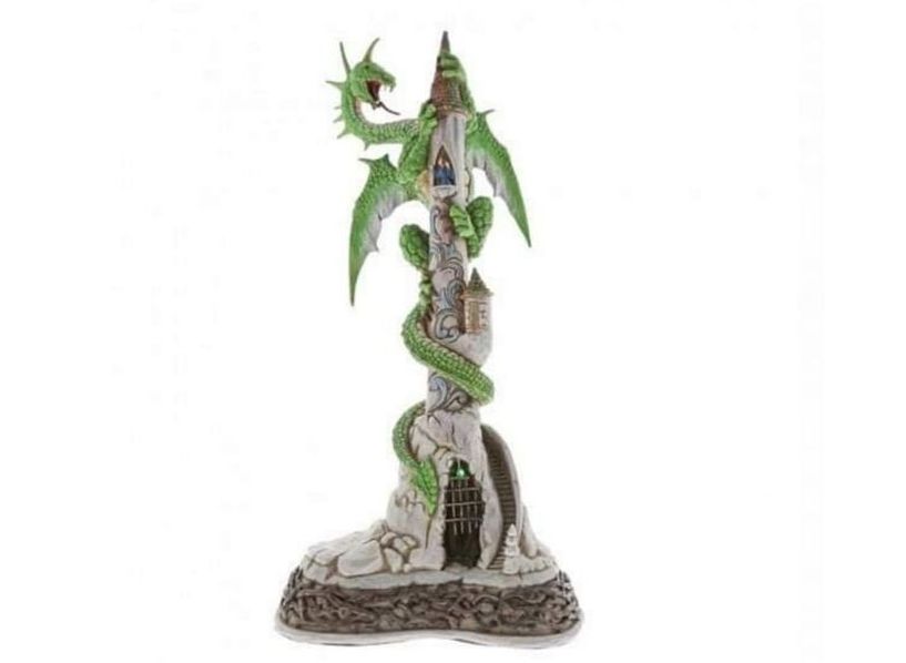 Limited Edition Engraved Signed by Jim Shore Light Up Dragon Tower