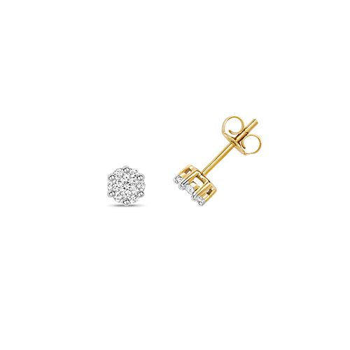 9CT 0.33CT DIAMOND ROUND STUDS ILLUSION SET