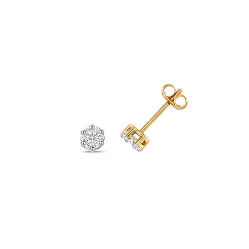 9CT 0.25CT DIAMOND ROUND STUDS ILLUSION SET