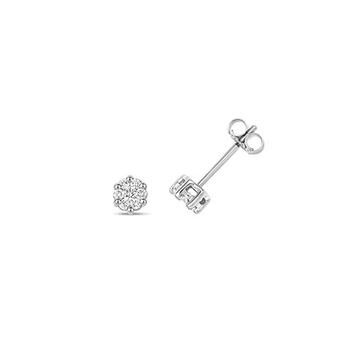 9CT 0.25CT DIAMOND ROUND STUDS ILLUSION SET