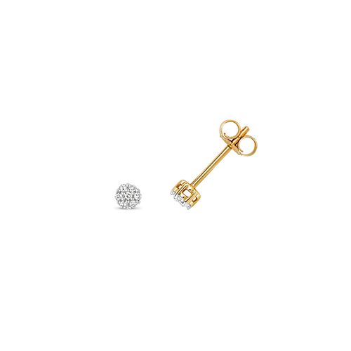 9CT 0.07CT DIAMOND ROUND STUDS ILLUSION SET