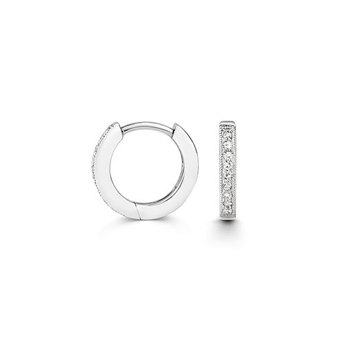 9CT 0.10CT DIAMOND HOOPS WG 12MM