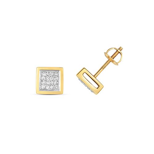 9CT 0.13CT DIAMOND SQ STUDS