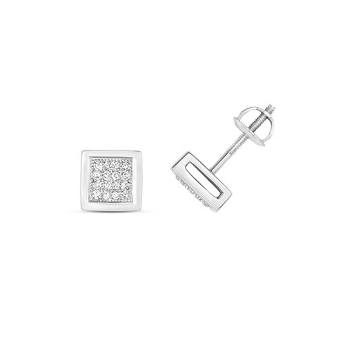 9CT 0.13CT DIAMOND SQ STUDS W/G