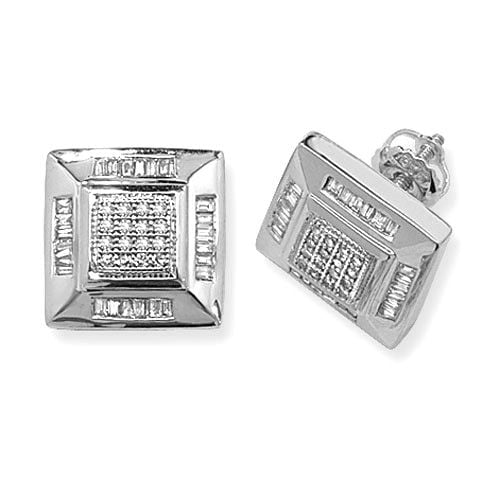 9CT O.53CT DIAMOND SQ STUDS W/G