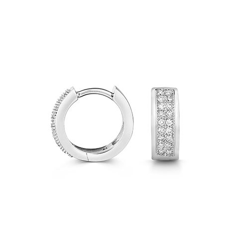 9CT 0.15CT DIAMOND HUGGIES W/G 12MM