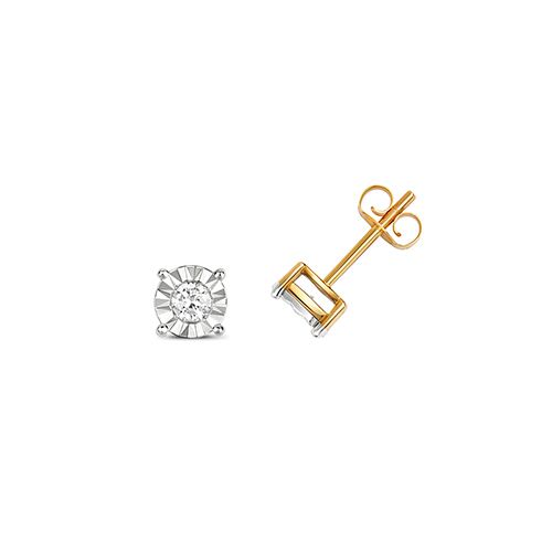 9CT 0.25CT DIAMOND STUDS ILLUSION SET