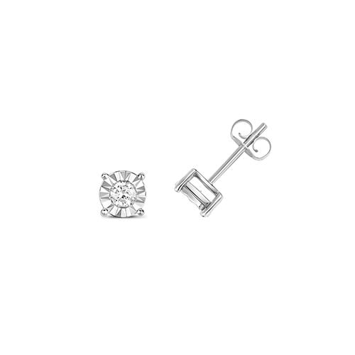 9CT 0.25CT DIAMOND STUDS ILLUSION SET W/G