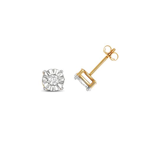 9CT 0.31CT DIAMOND STUDS ILLUSION SET