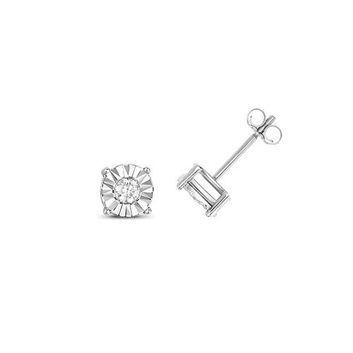 9CT 0.31CT DIAMOND STUDS ILLUSION SET W/G