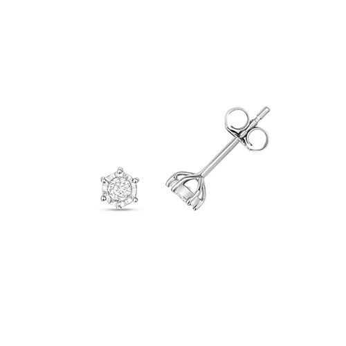 9CT 0.15CT DIAMOND ILLUSION PLATE STUDS