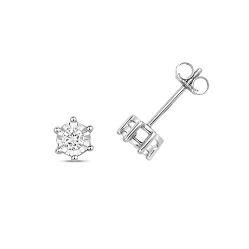 9CT 0.25CT DIAMOND ILLUSION PLATE STUDS