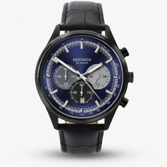 Classic Black & Blue Chronograph Watch RRP £89.99